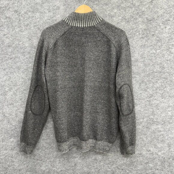 AQUA Bloomingdales Men's Long Sleeve Gray Knitted Button Sweater Mock Neck, XL - Picture 3 of 14